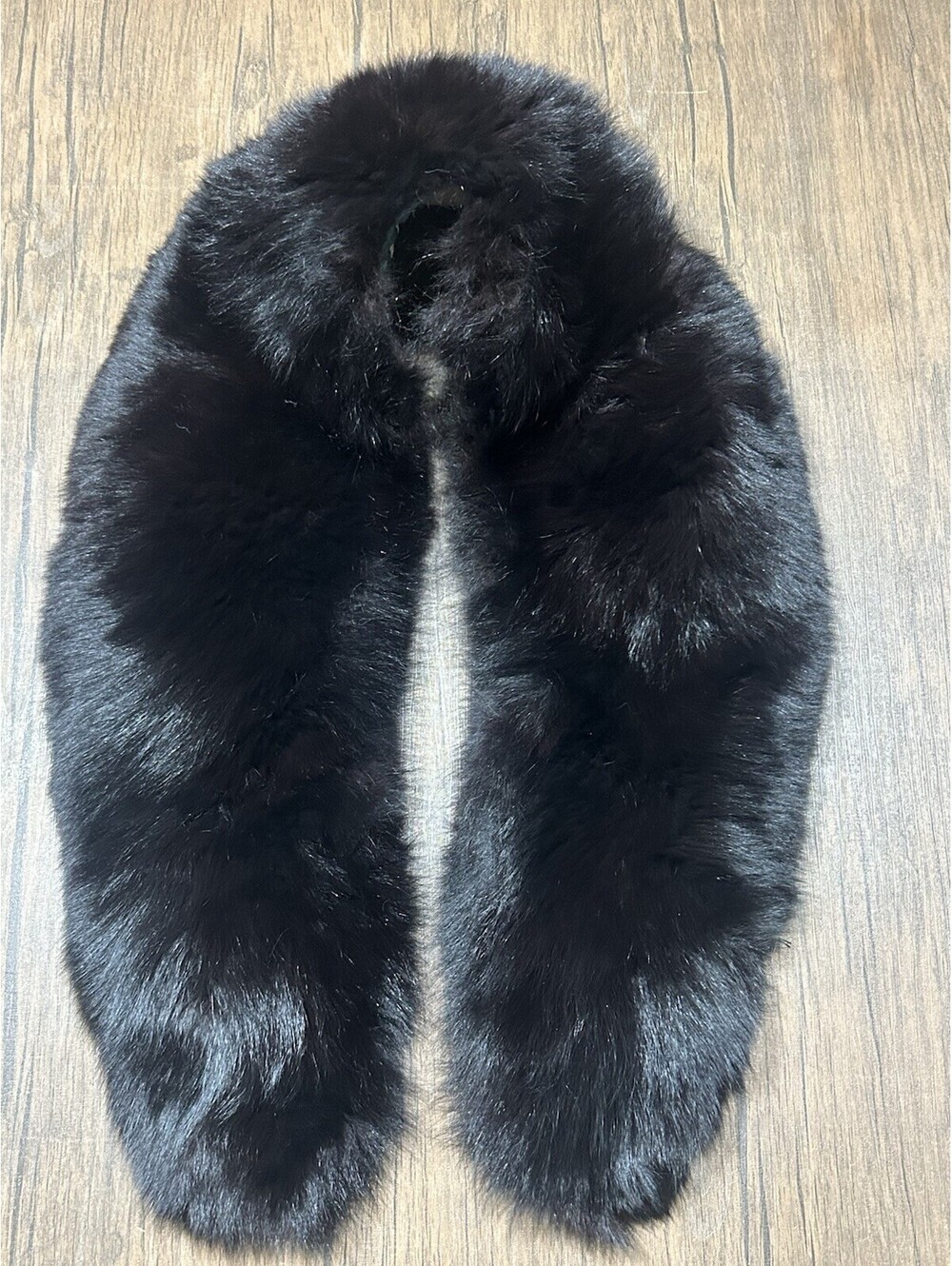 Vintage Black Genuine Fur Stole Collar Wrap Shawl Formal Evening Women’s